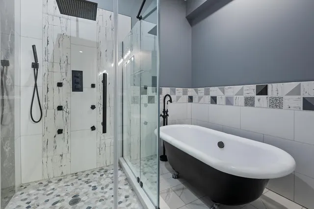 an empty room with closet