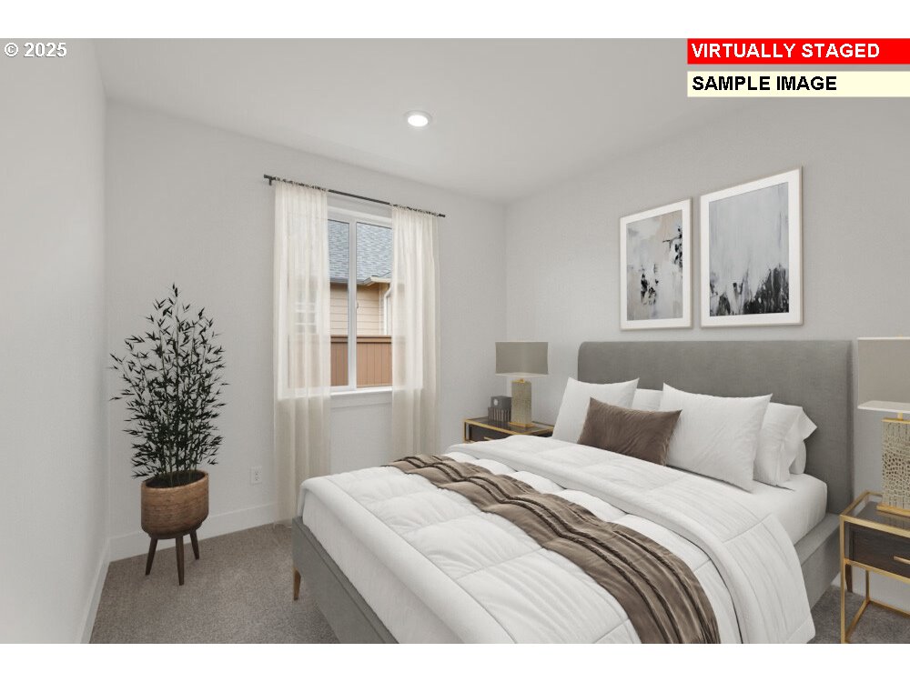 1146 Southeast 18th Avenue Canby, OR 97013 - Photo 3 of 17 a bedroom with a bed and a potted plant