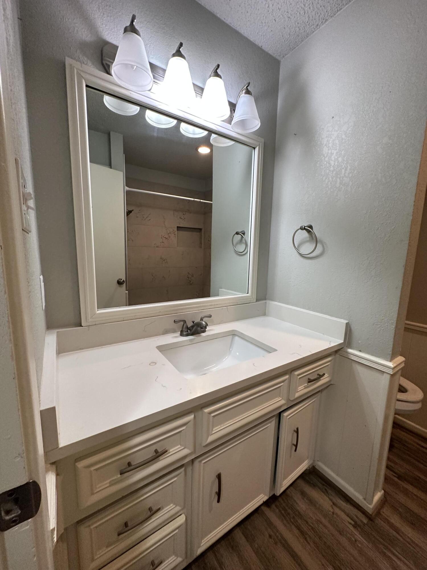 4804 71st Street Lubbock, TX 79424 - Photo 12 of 14 a bathroom with a sink and a mirror