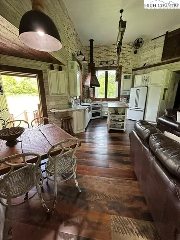 a outdoor space with lots of tables and chairs