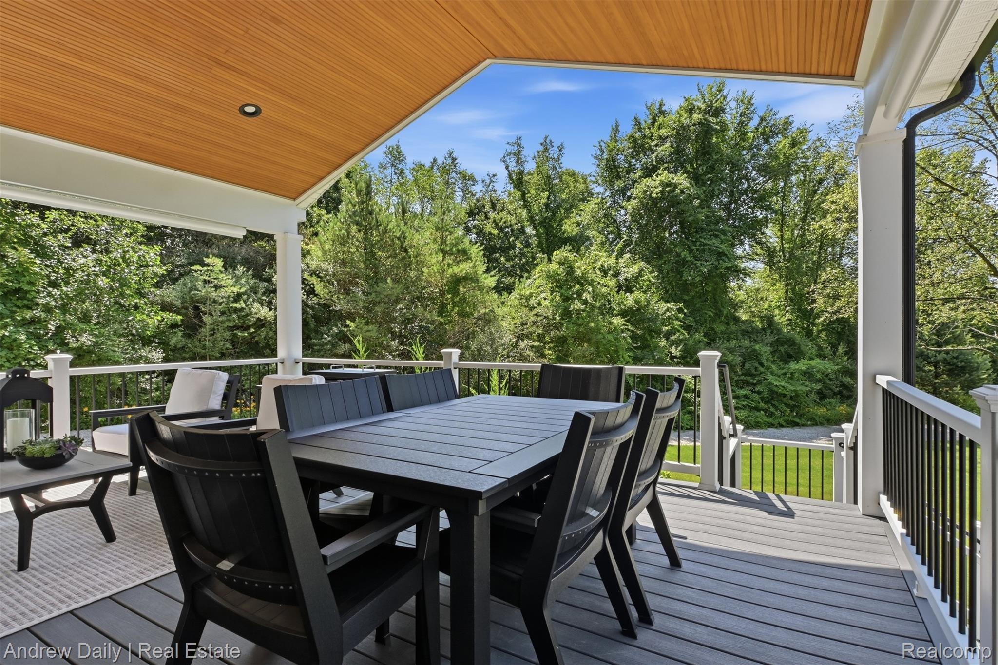 4661 Spears Road Pinckney, MI 48169 - Photo 43 of 56 Covered deck featuring a wood-finish ceiling with recessed lighting