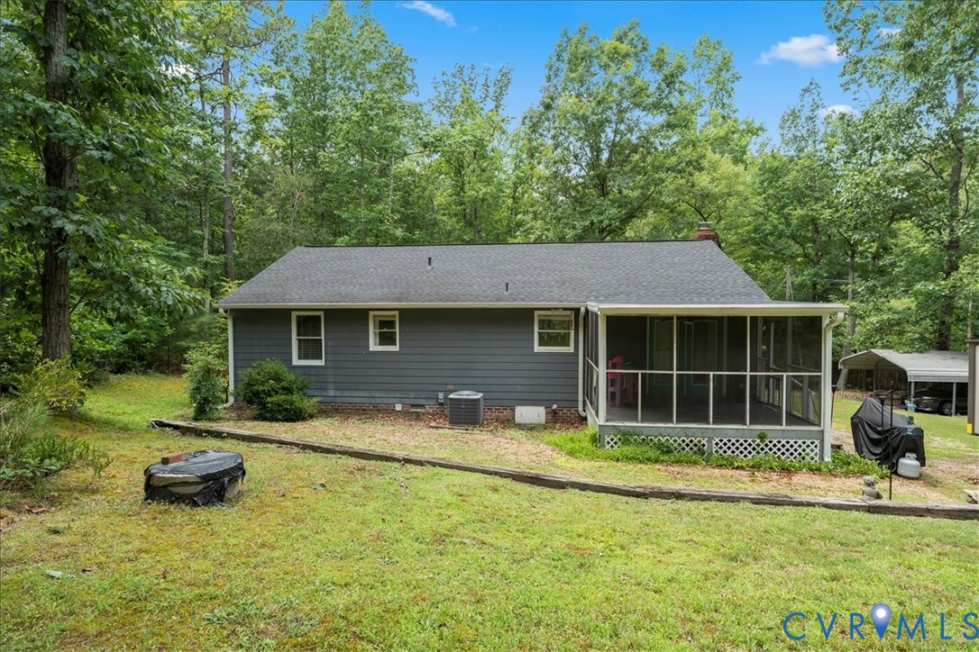 16203 Rowlett Road Chesterfield, VA 23838 - Photo 23 of 35 Rear exterior featuring a screened porch, dark gra