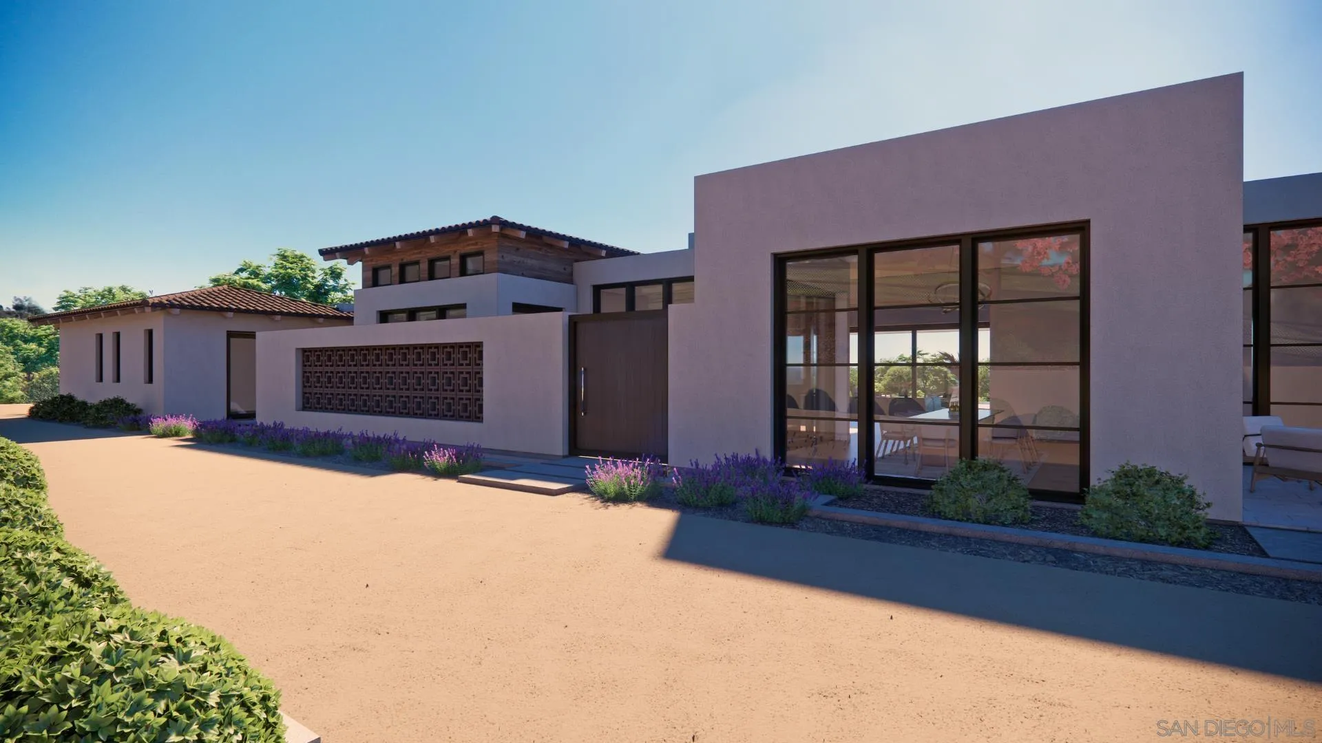 16256 Via Del Alba, Unit PAR 2 Rancho Santa Fe, CA 92067 - Photo 11 of 66 a front view of a house with a yard and garage