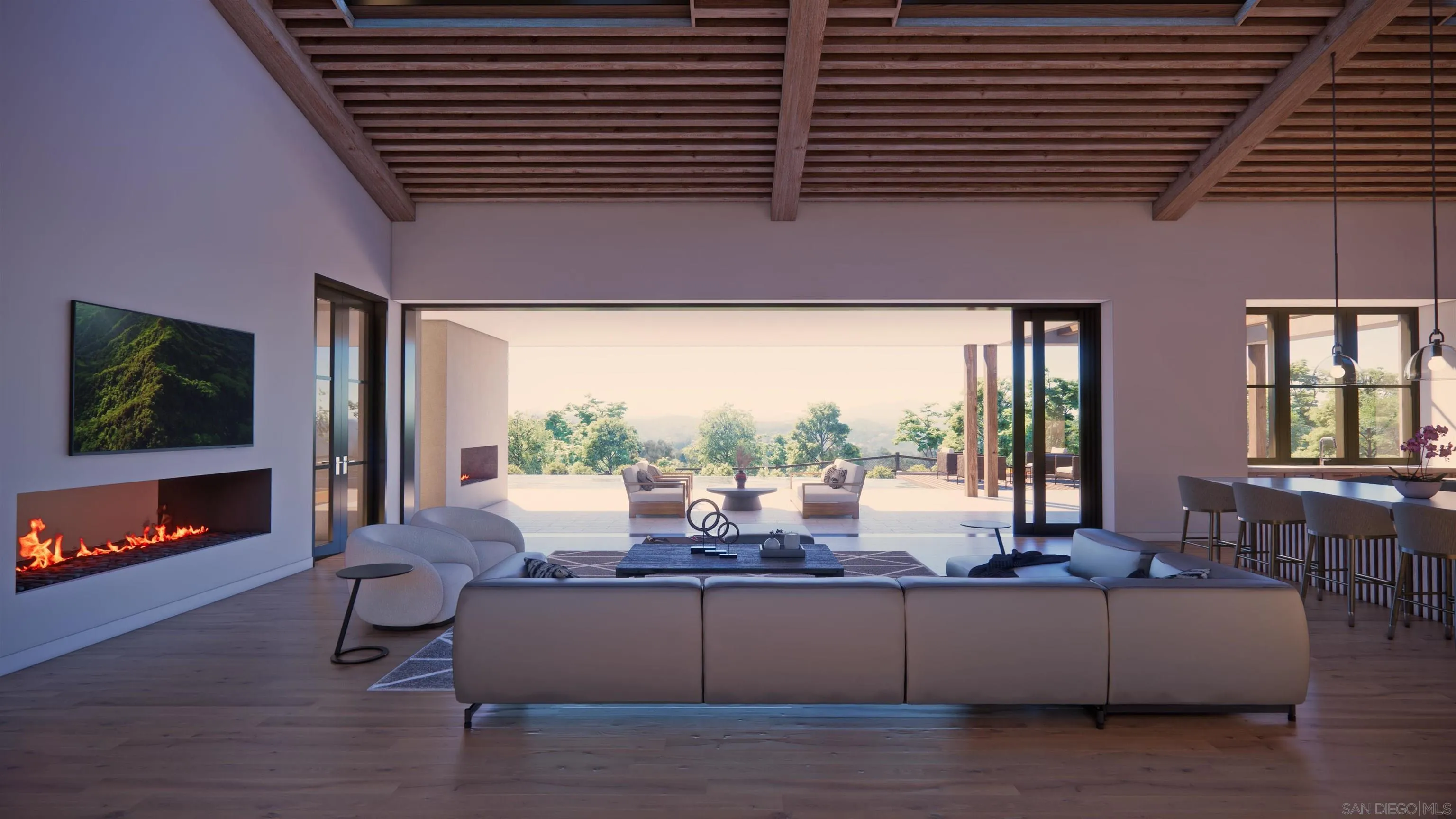 16256 Via Del Alba, Unit PAR 2 Rancho Santa Fe, CA 92067 - Photo 19 of 66 a living room with furniture and a flat screen tv