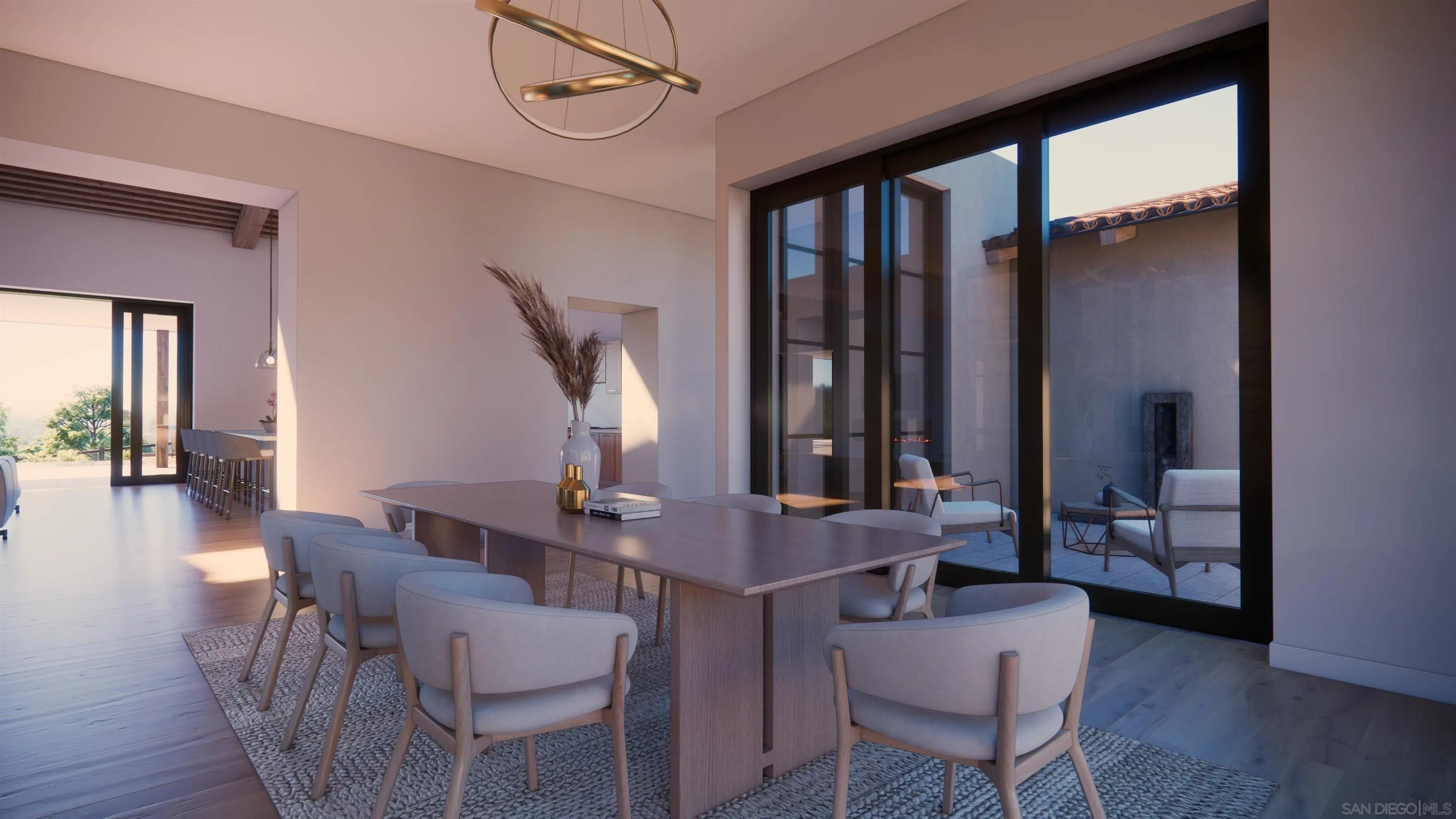 16256 Via Del Alba, Unit PAR 2 Rancho Santa Fe, CA 92067 - Photo 31 of 66 a dining room with furniture and wooden floor
