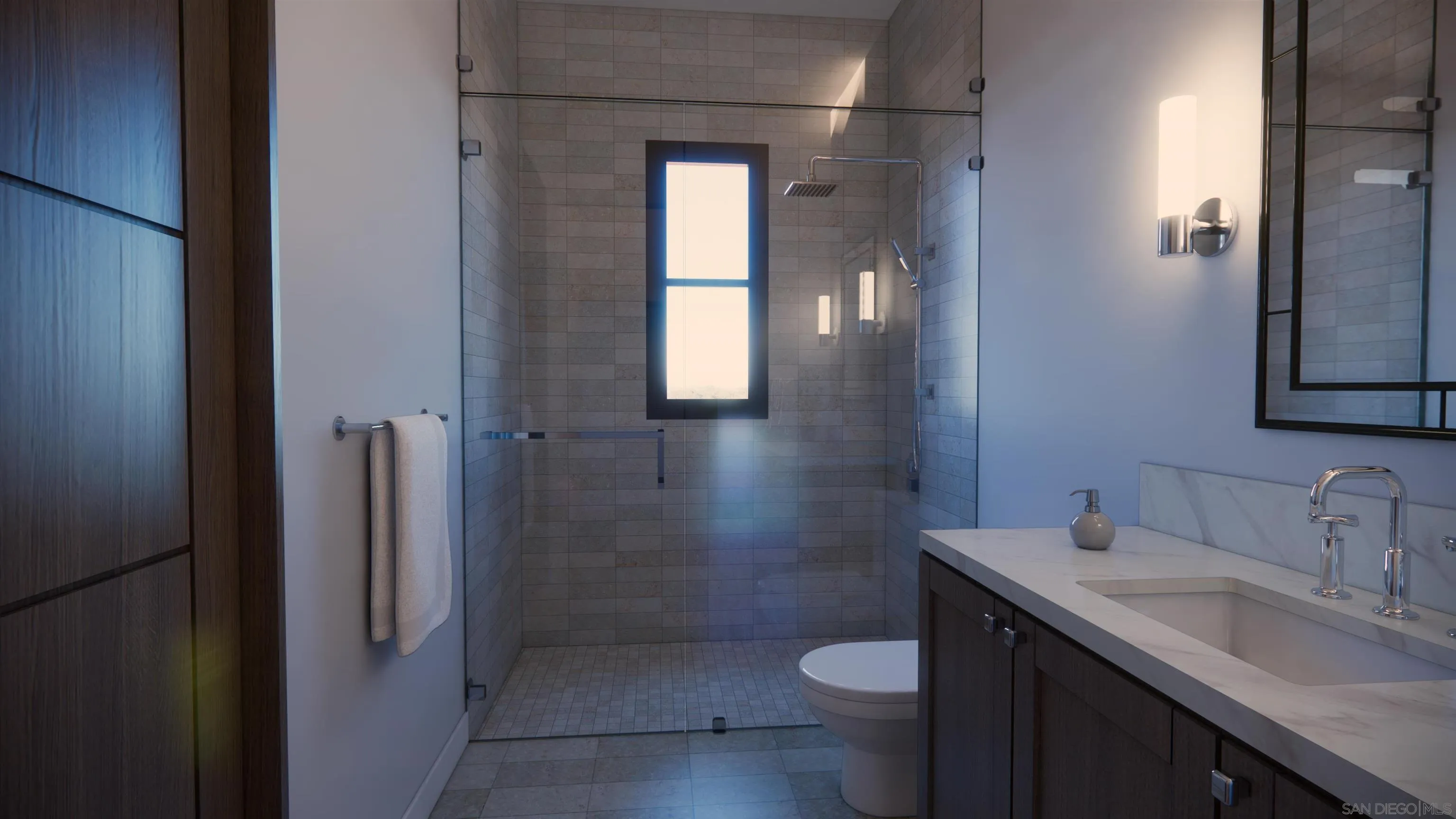 16256 Via Del Alba, Unit PAR 2 Rancho Santa Fe, CA 92067 - Photo 49 of 66 a bathroom with a sink a toilet and shower