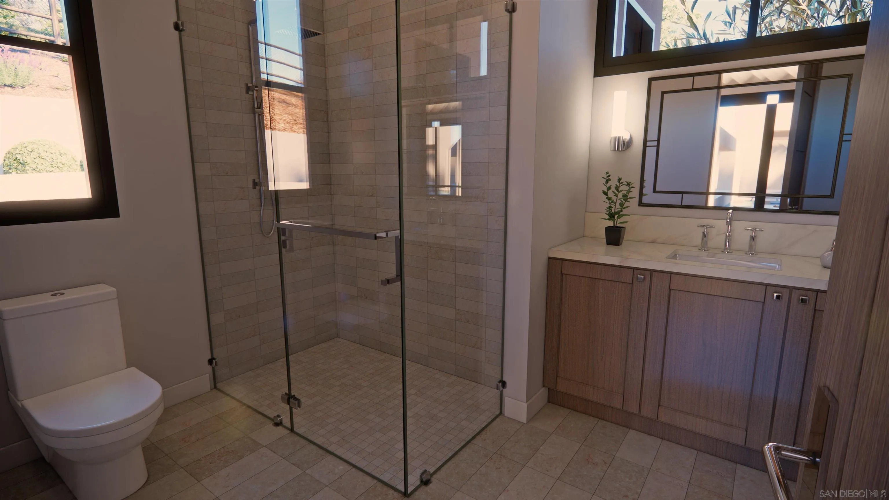 16256 Via Del Alba, Unit PAR 2 Rancho Santa Fe, CA 92067 - Photo 53 of 66 a bathroom with a toilet sink and mirror
