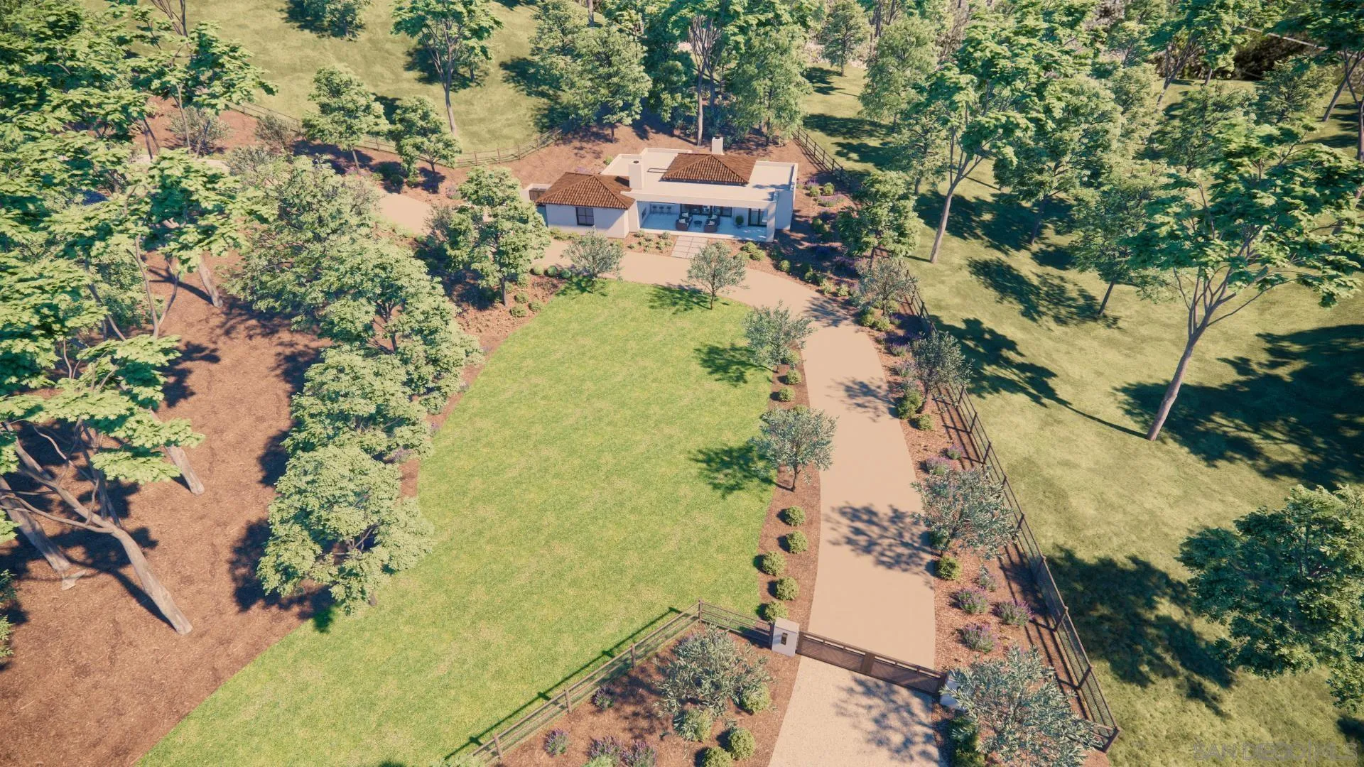 16256 Via Del Alba, Unit PAR 2 Rancho Santa Fe, CA 92067 - Photo 57 of 66 an aerial view of residential houses with outdoor space