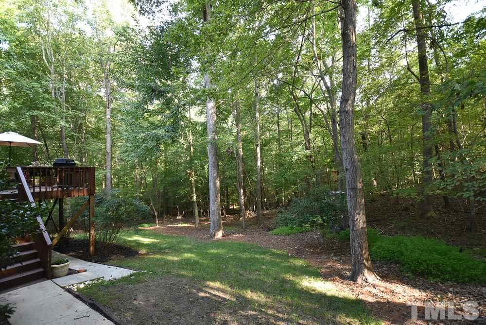 9004 Enfield Court Raleigh, NC 27615 - Photo 27 of 30 Very private and heavily wooded backyard backs to wooded common area.