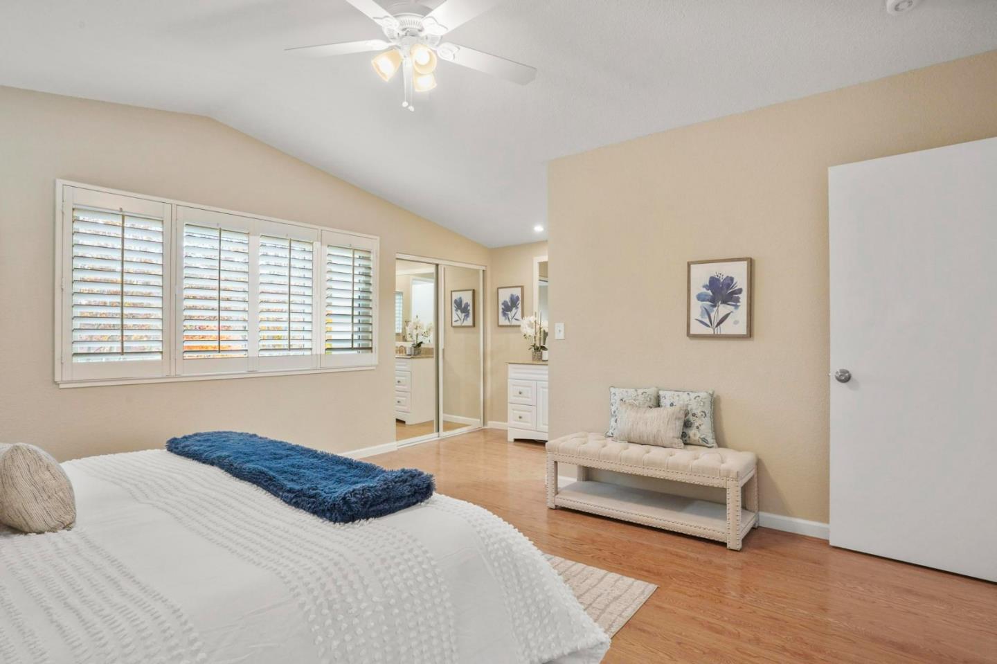 120 Castleton Court San Ramon, CA 94583 - Photo 21 of 30 a bedroom with a bed and wooden floor