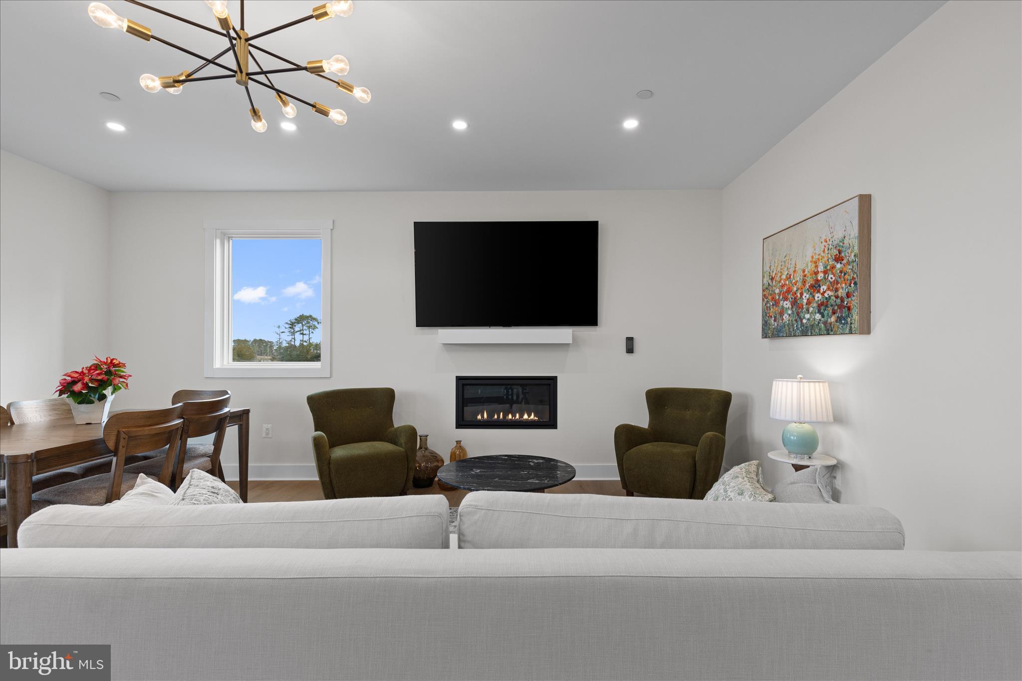 16242 Thomas Road Piney Point, MD 20674 - Photo 18 of 75 a living room with furniture a fireplace and a flat screen tv