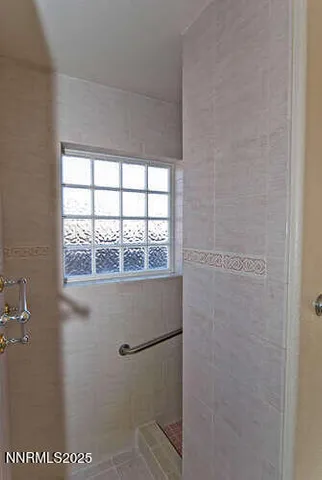 a bathroom with a window
