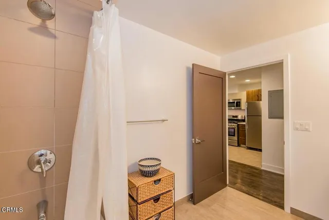 a bathroom with a shower