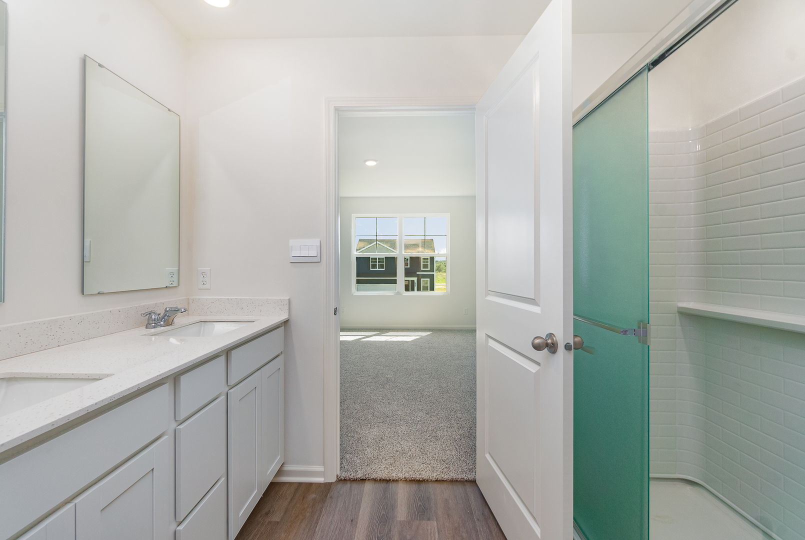 600 Adirondack Court Joliet, IL 60421 - Photo 14 of 19 a bathroom with a granite countertop sink toilet and shower
