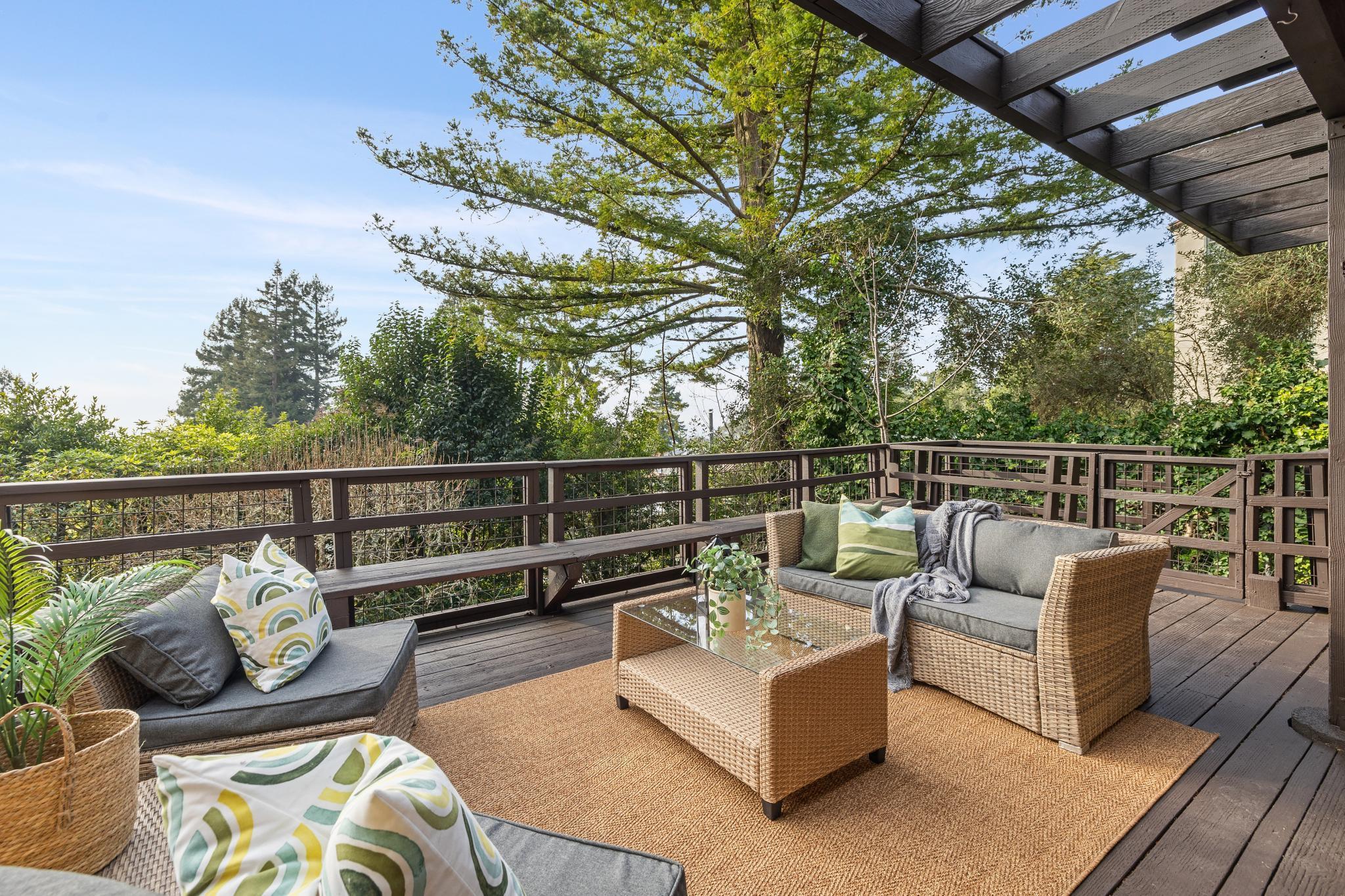 1024 Miller Avenue Berkeley, CA 94708 - Photo 47 of 60 Wooden terrace featuring an outdoor living space