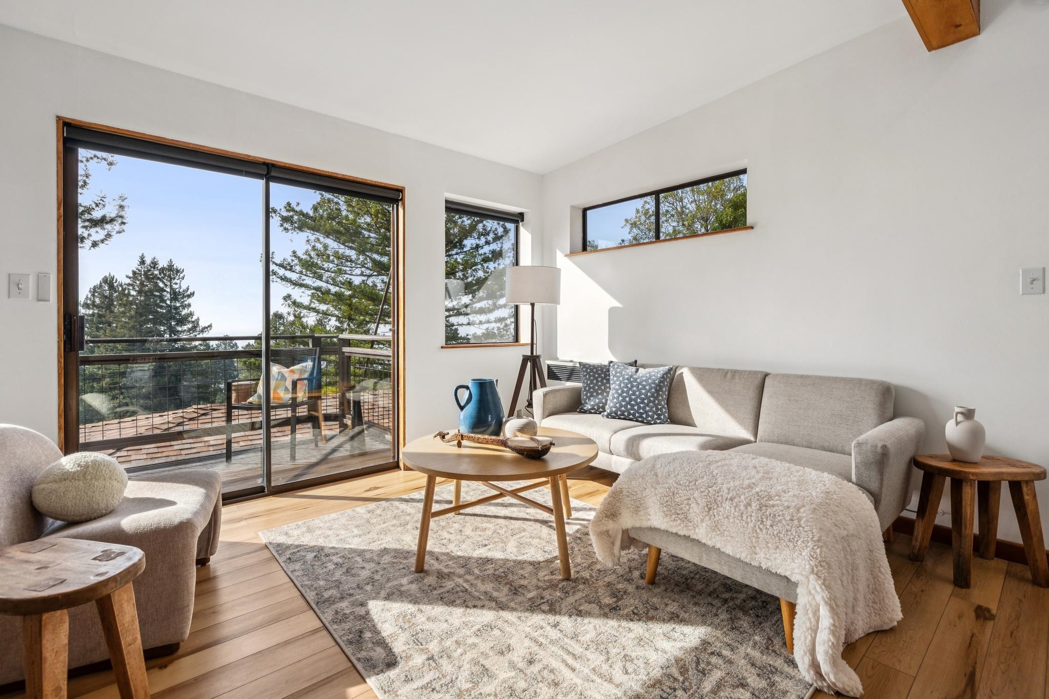 1024 Miller Avenue Berkeley, CA 94708 - Photo 53 of 60 Living area featuring hardwood / wood-style flooring and lofted ceiling
