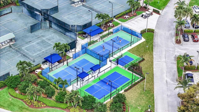 an outdoor view with patio