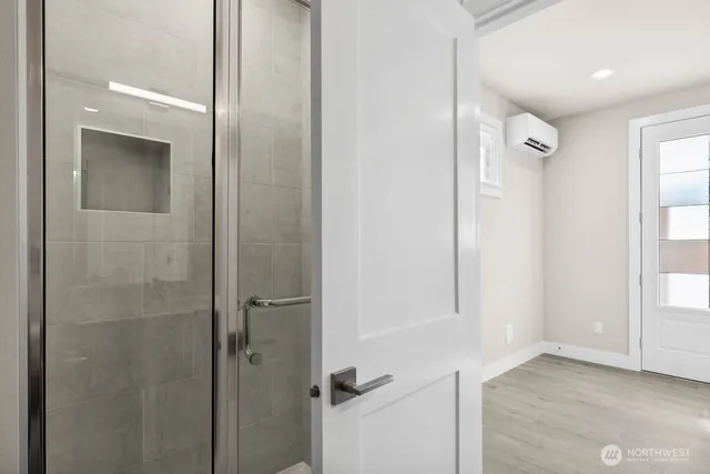 a bathroom with a shower