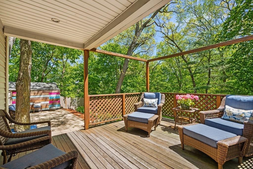 46 River Ridge Wellesley, MA 02481 - Photo 24 of 27 a outdoor living space with patio furniture and a fireplace