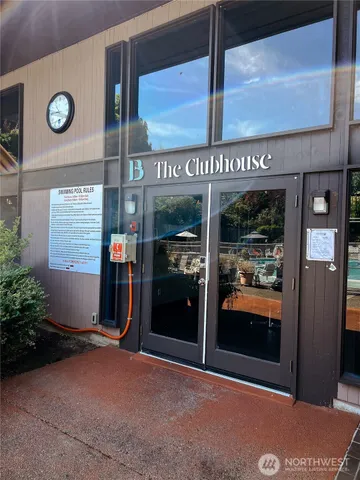 a view of a shop with door