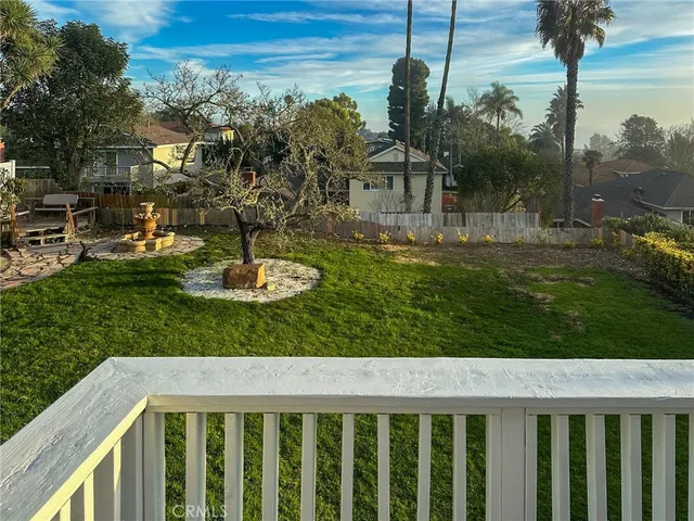a view of a porch with a yard