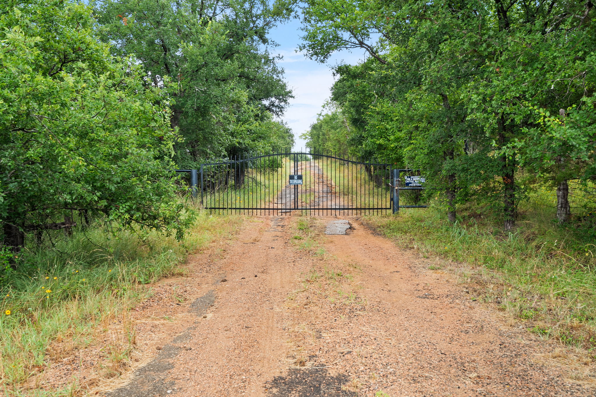 0 Ranch Road 2241 Road Tow, TX 78672 - Photo 4 of 10 Secure access to a secluded estate through this gated entry, framed by mature trees.