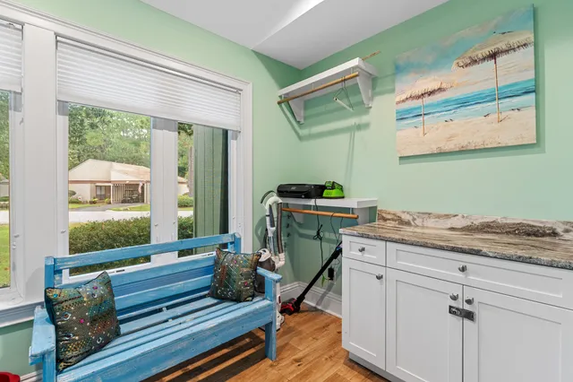 a room with storage and utility