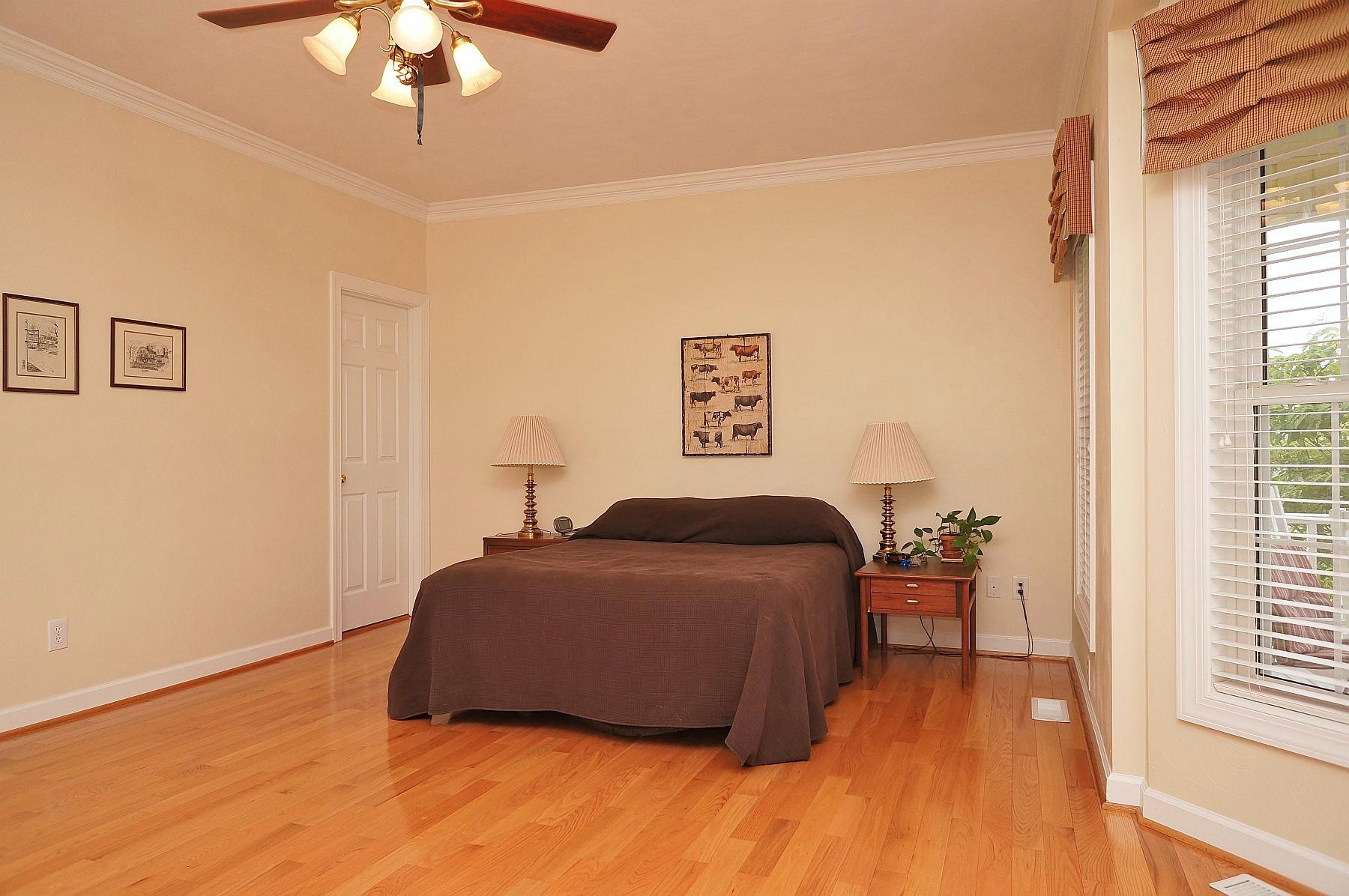 25 Claybrook Court Blue Ridge, VA 24064 - Photo 33 of 81 a bedroom with a bed and a chandelier