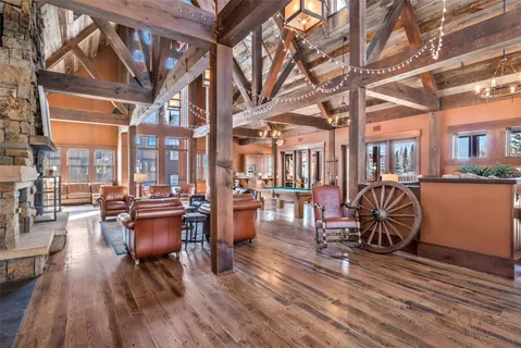 a front view of a building with a yard