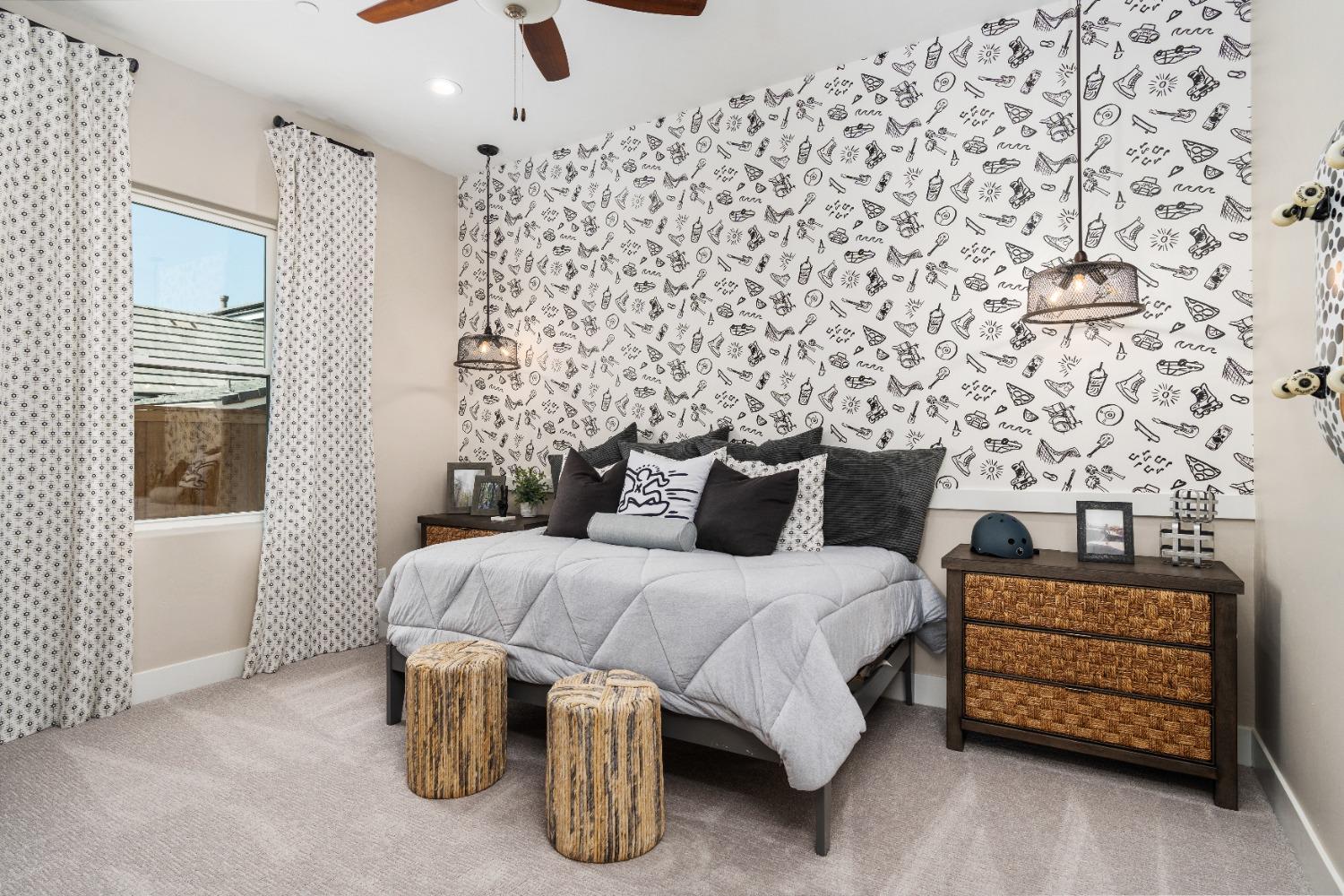 1754 Lester Avenue Clovis, CA 93619 - Photo 42 of 59 a bedroom with bed and a night stand