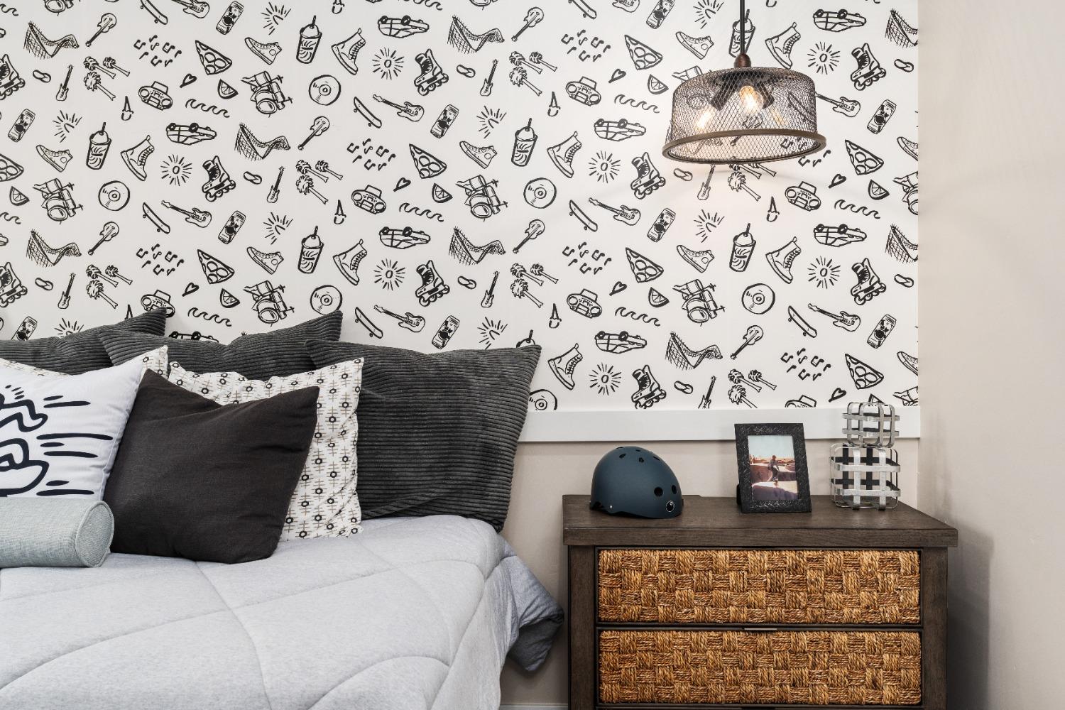 1754 Lester Avenue Clovis, CA 93619 - Photo 43 of 59 a bed sitting in a bedroom next to a lamp with a rug