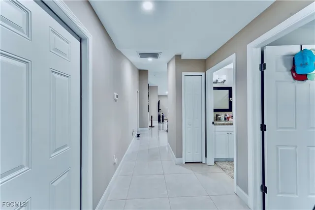 a view of a hallway with a elevator