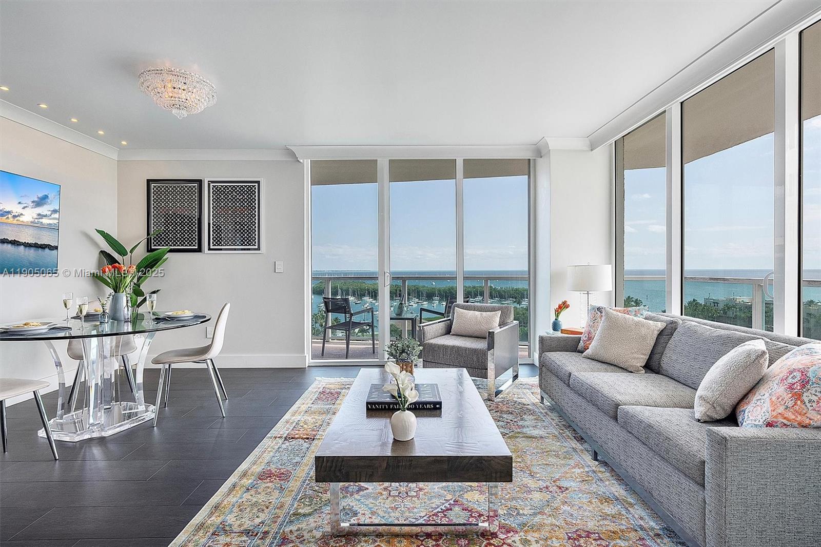2889 McFarlane Road, Unit 902 Miami, FL 33133 - Photo 23 of 62 a living room with furniture large windows and wooden floor