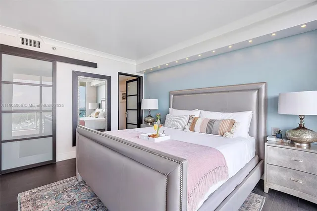 a view of a balcony with city view