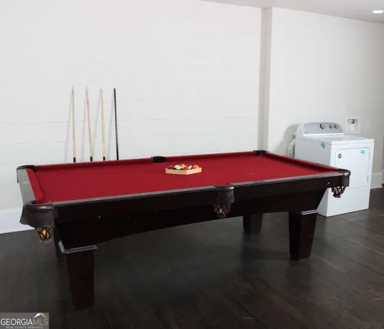 a room with table and chairs