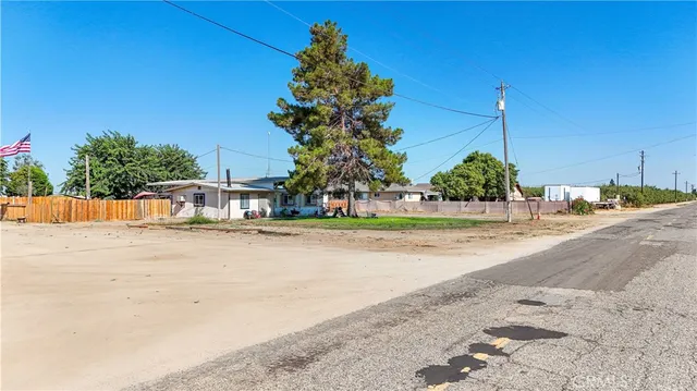 an outdoor space with seating space