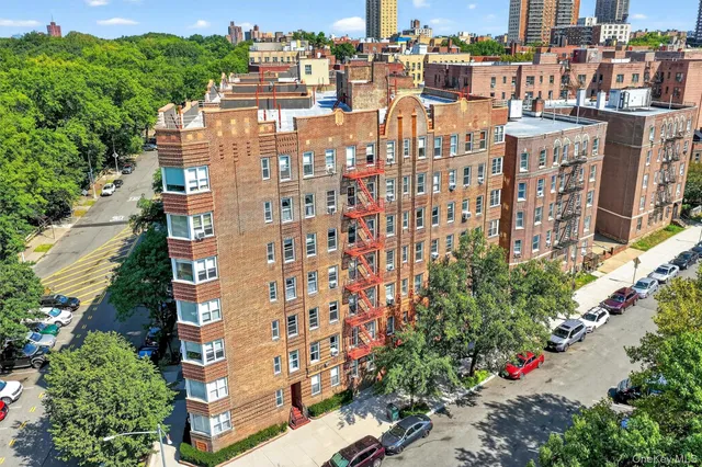 a view of a city with tall buildings