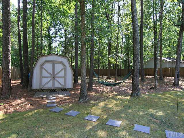 225 Glen Eden Road Durham, NC 27713 - Photo 14 of 18 The back yard offers a great balance of wooded buffer yet plenty of open space for play and entertainment. The 10x12 shed provides great storage.