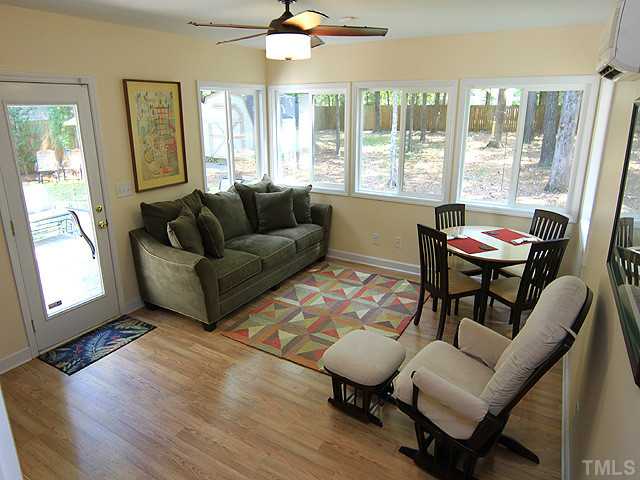 225 Glen Eden Road Durham, NC 27713 - Photo 9 of 18 The all season sunroom offers the ultimate in relaxation. Bathed in sunlight with a view of the expansive back yard and patio , you can enjoy the outside even when it rains. It boasts its own heating/cooling system and has easy-care Pergo floors.