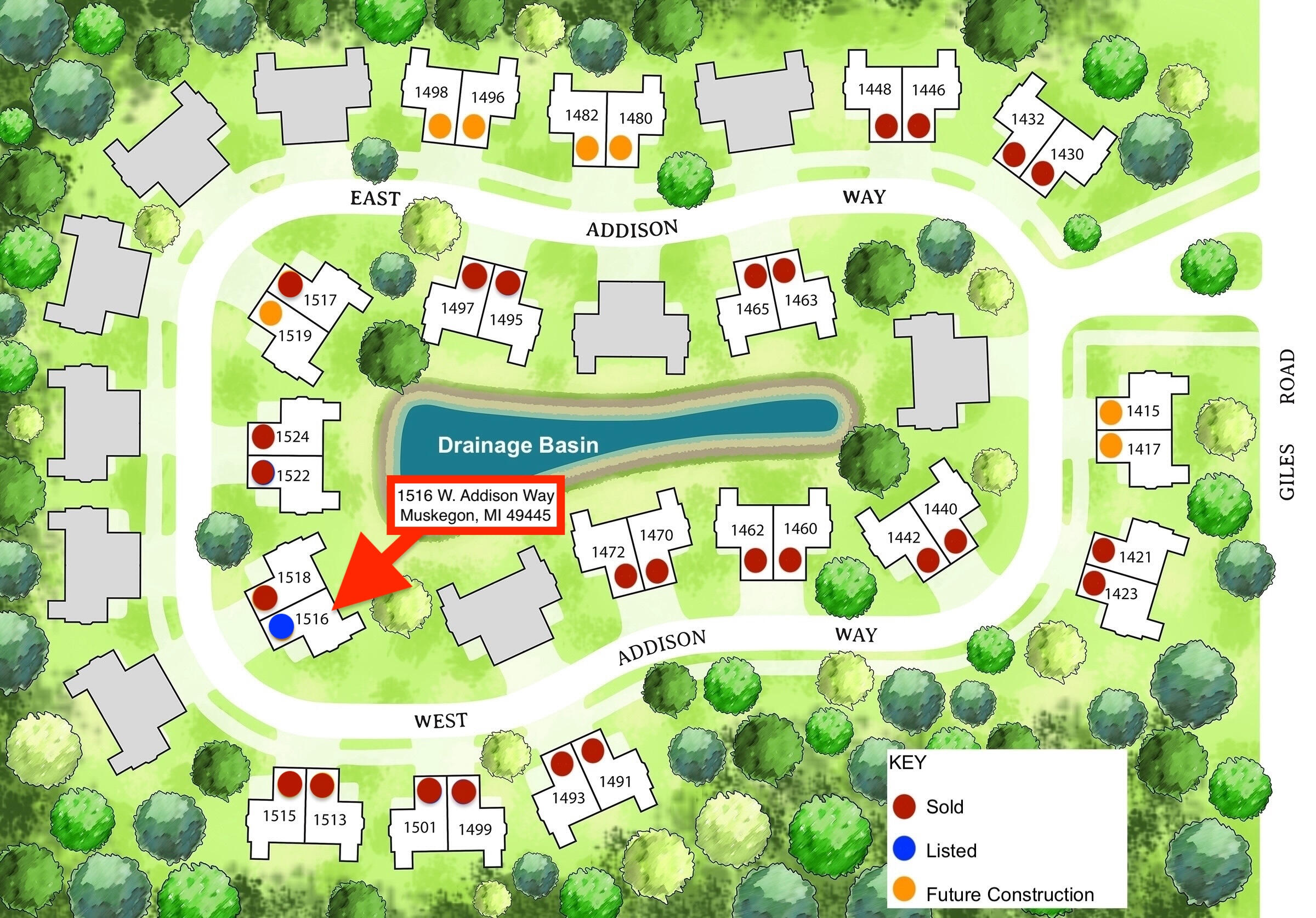 1516 West Addison Way Muskegon, MI 49445 - Photo 2 of 59 2025 December Bloomfield Acres Siteplan