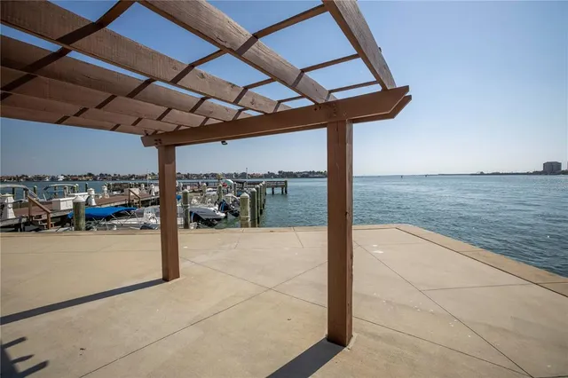 a view of wooden floor with a lake view