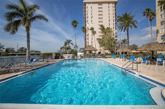 a view of a lake with a outdoor space