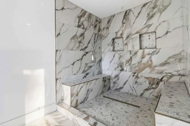 a bathroom with a shower