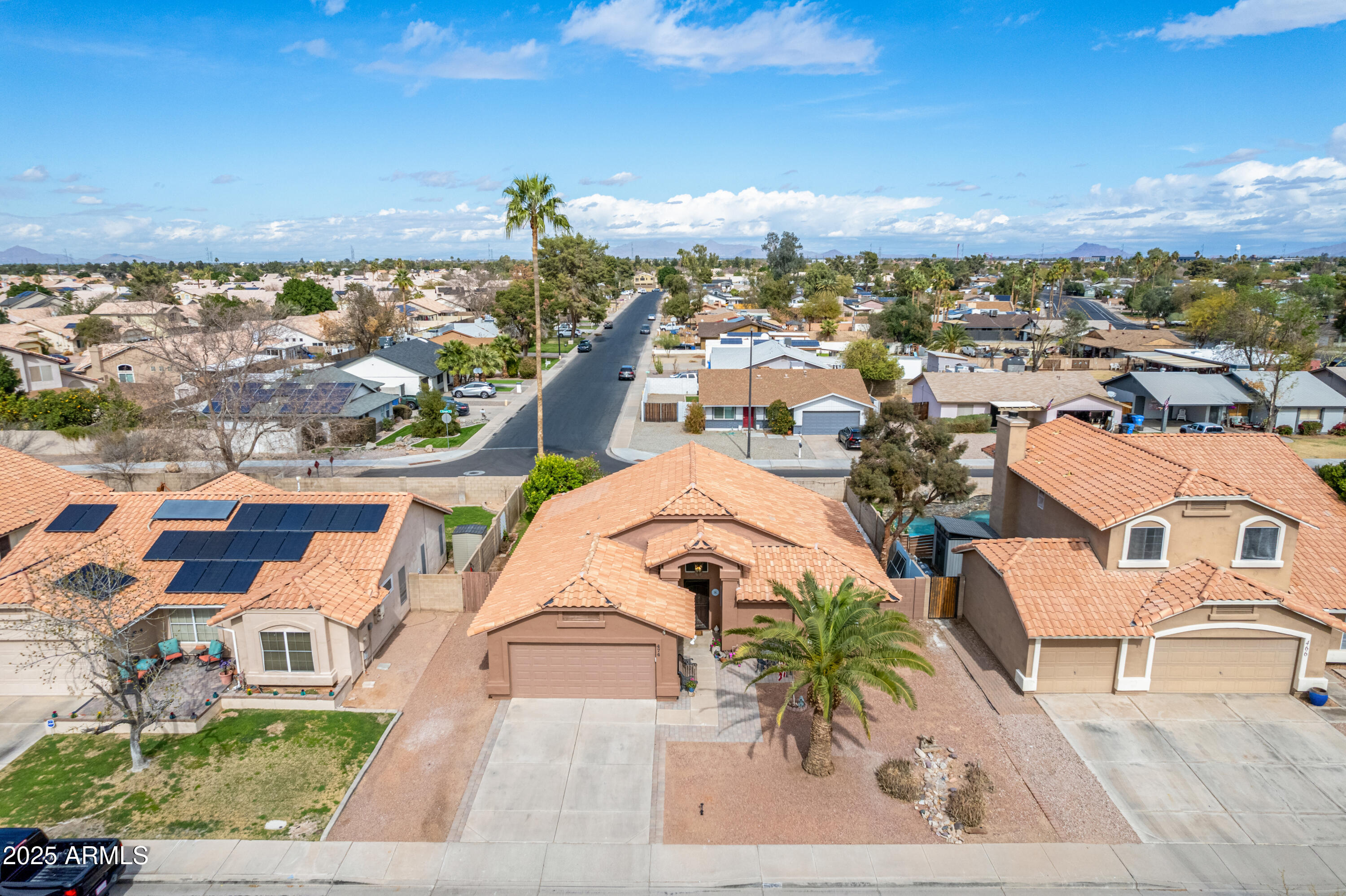474 West Smoke Tree Road Gilbert, AZ 85233 - Photo 52 of 56 an aerial view of residential houses with outdoor space