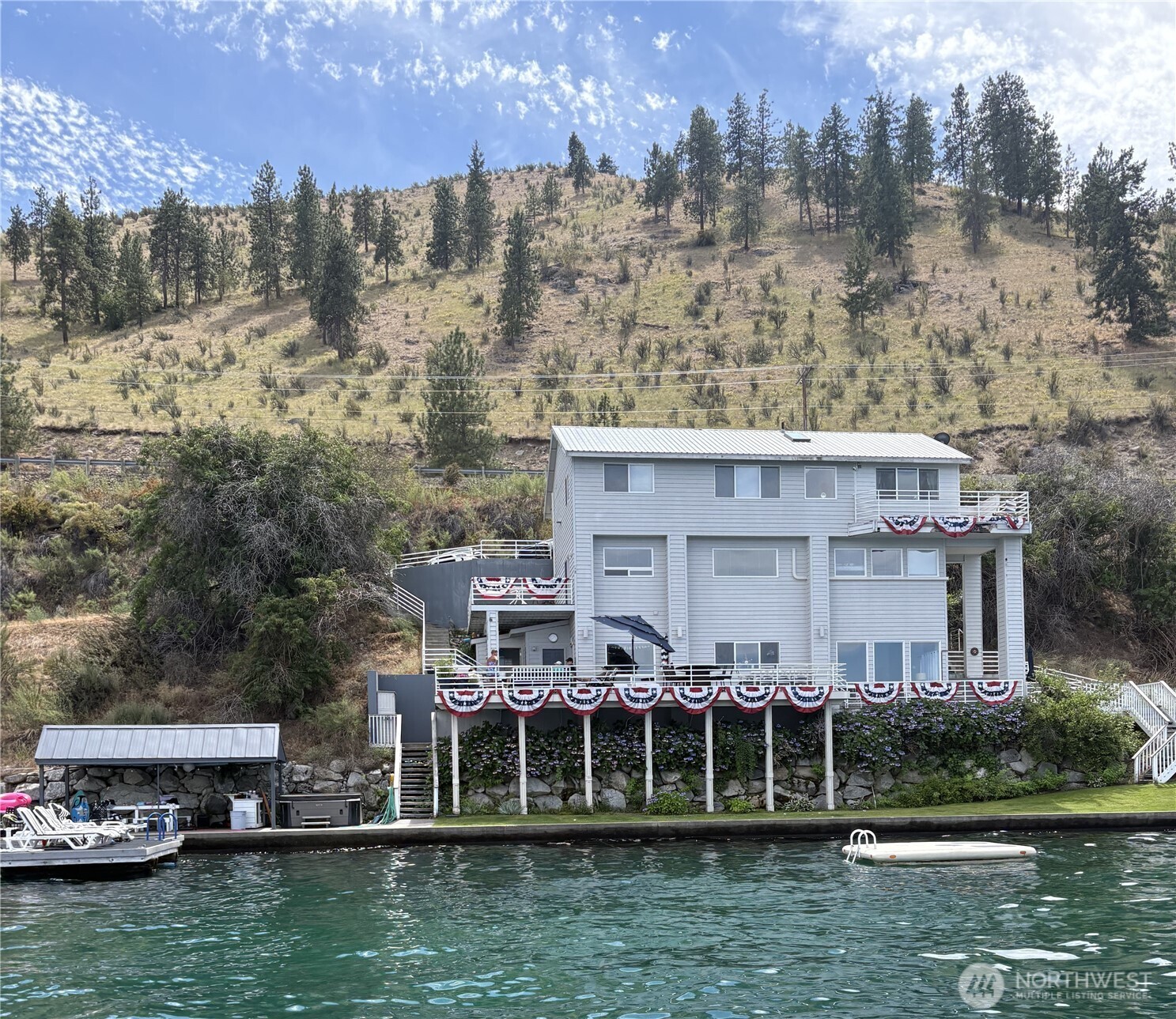 a view of house with a lake view