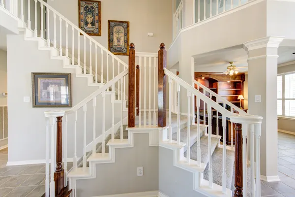 a view of an entryway with staircase
