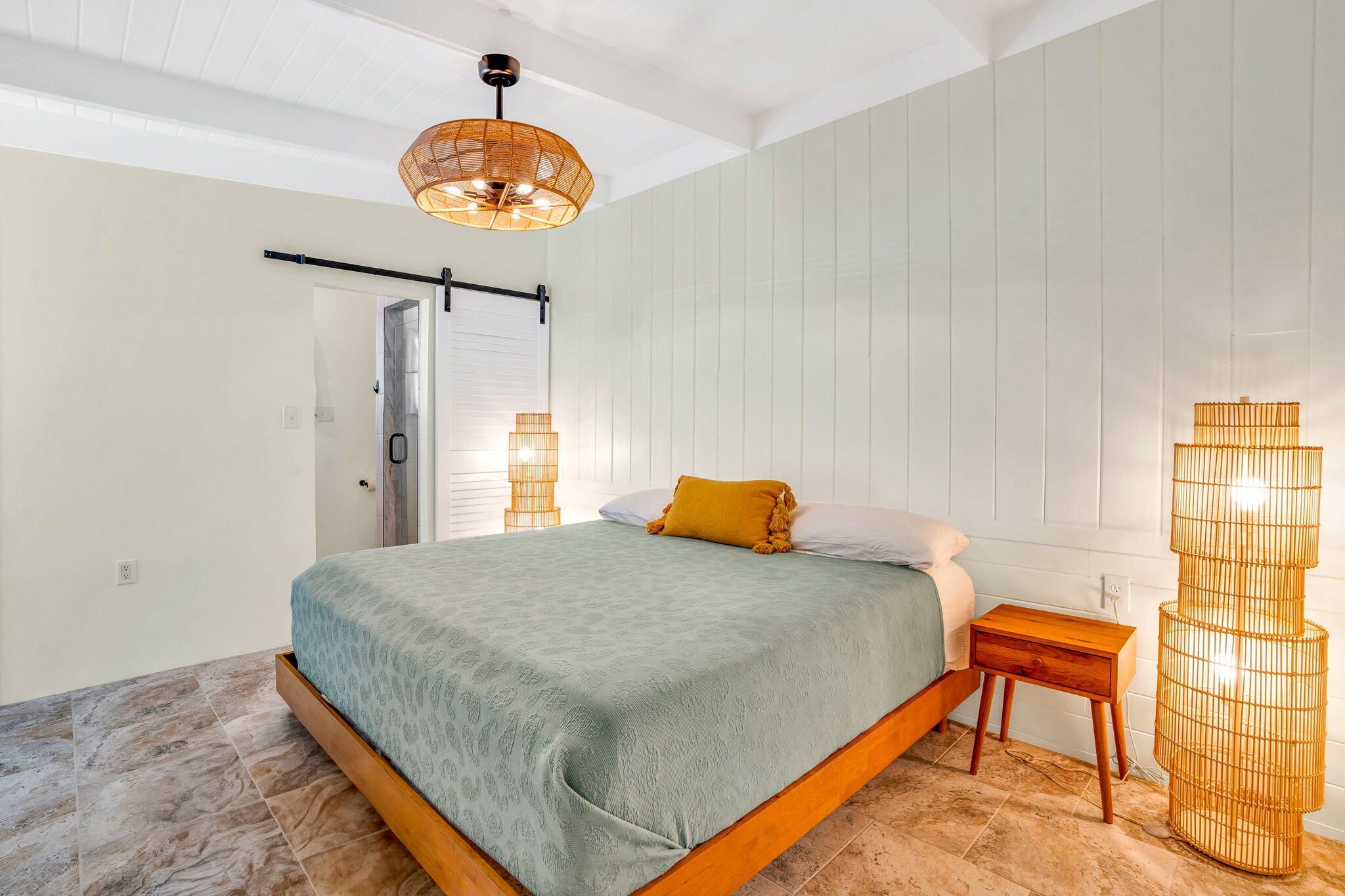 41 Sadowski Causeway Key Colony Beach, FL 33051 - Photo 17 of 40 a bedroom with a bed and a chandelier