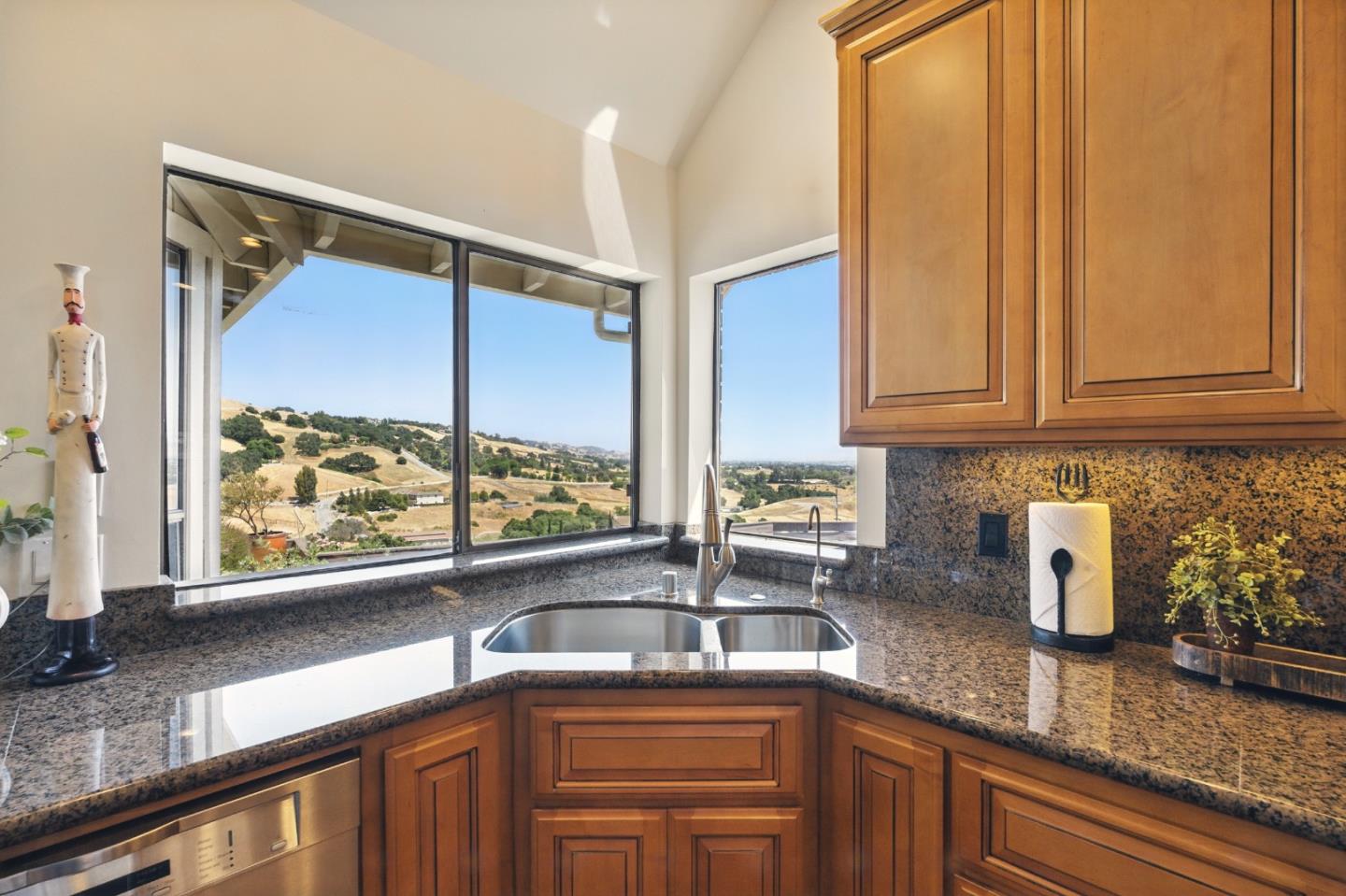 2525 Bridle Path Drive Gilroy, CA 95020 - Photo 19 of 85 a kitchen with stainless steel appliances granite countertop a sink window and cabinets