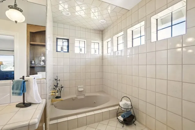 a view of a road with a building in the background