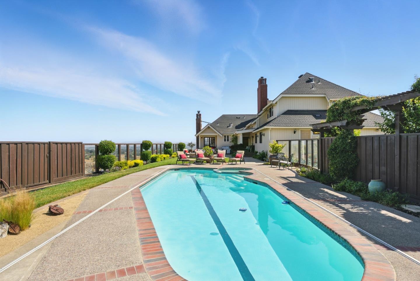 2525 Bridle Path Drive Gilroy, CA 95020 - Photo 58 of 85 a view of swimming pool with outdoor seating and a yard